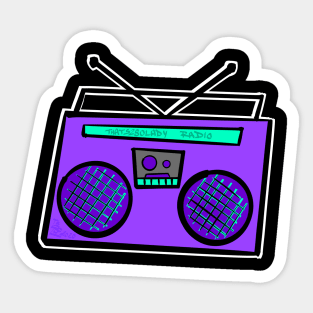 Purple Boombox Sticker